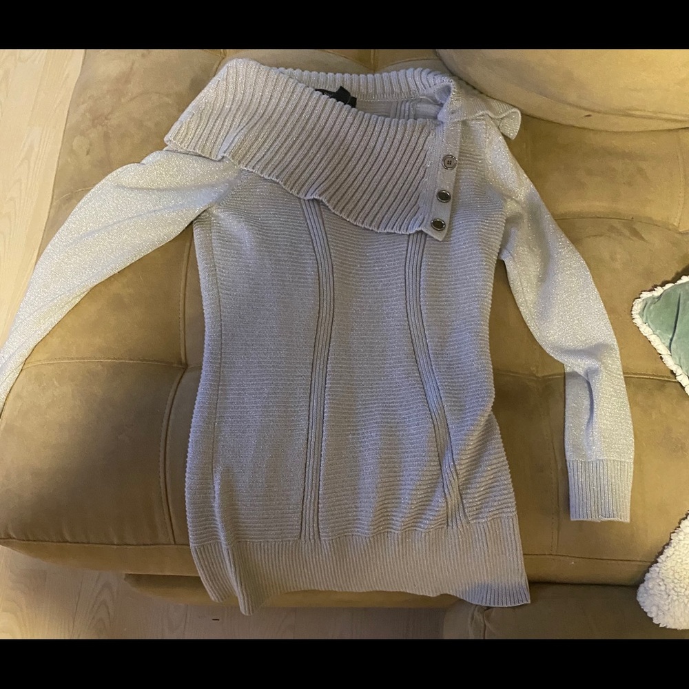 Style & Co silver sparkly sweater top